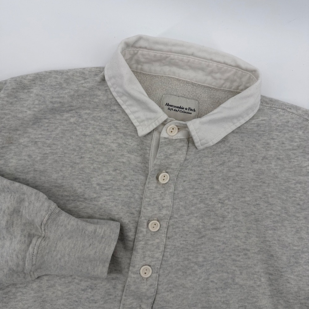 Abercrombie Fitch Soft AF‎ Collection Women's Gray Rugby Sweatshirt Pullover XL
